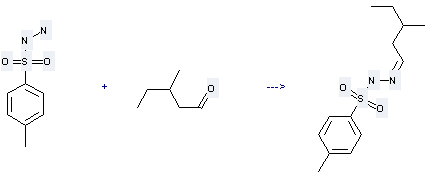 Pentanal, 3-methyl- and Toluene-4-sulfonic acid hydrazide can be used to produce 3-Methylpentanal tosylhydrazone